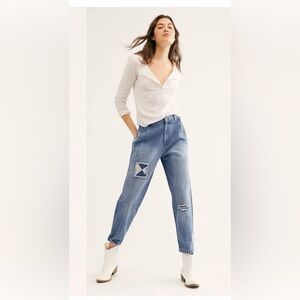 Free People Vintage Patchwork Jeans